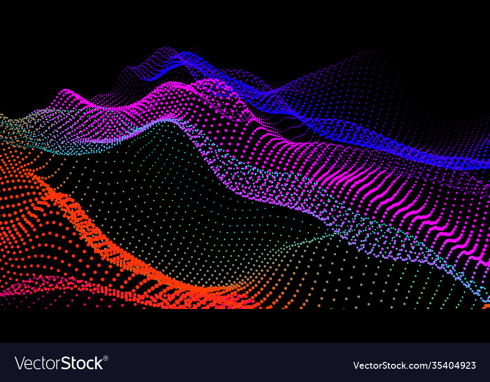 Sea waves from node hud data dots flow research