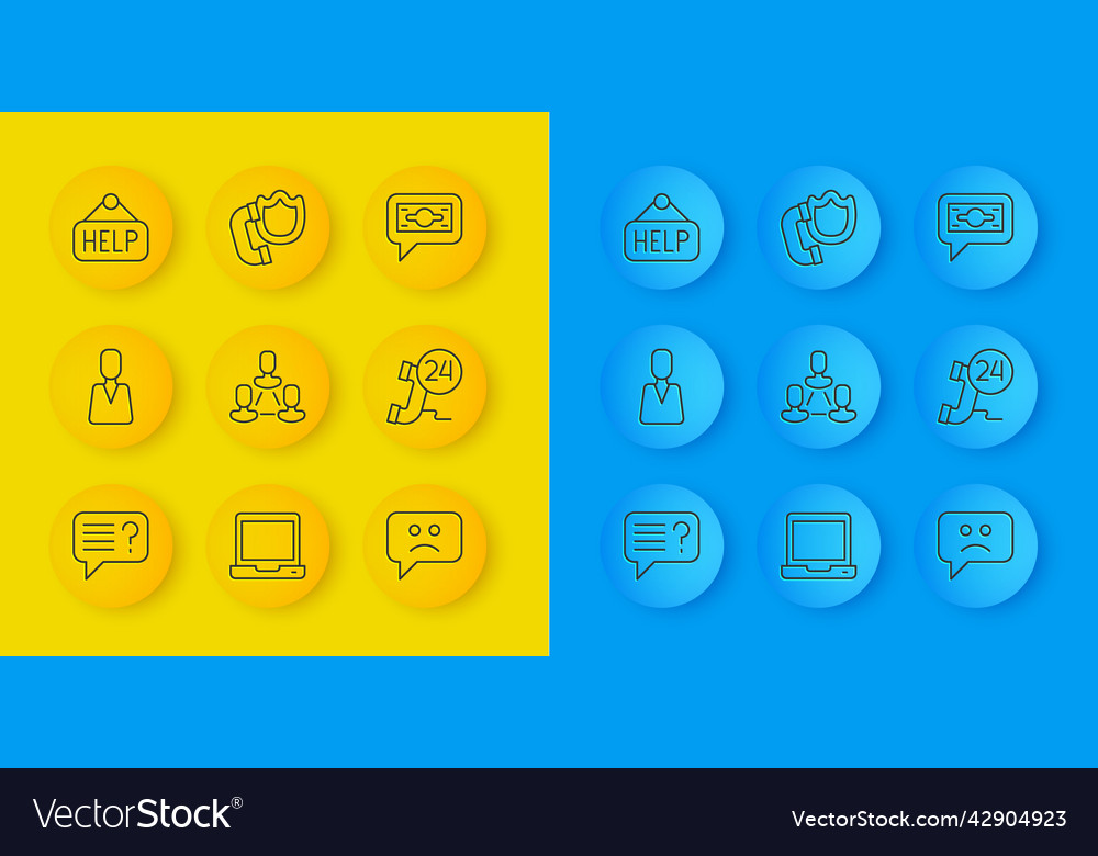 Set line unknown search employee hierarchy sad vector image Set line unknown search employee hierarchy sad