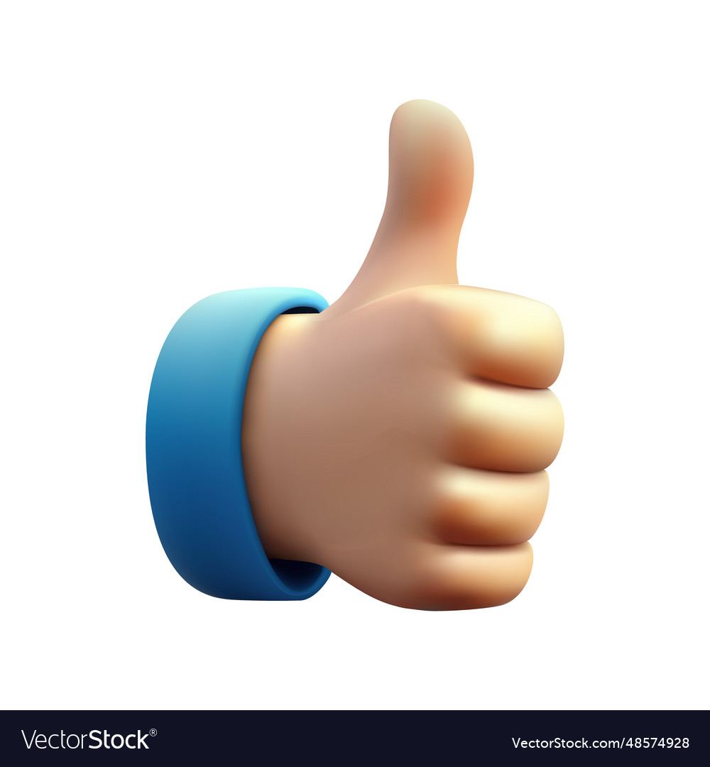 3D Cartoon Thumb Up Hand