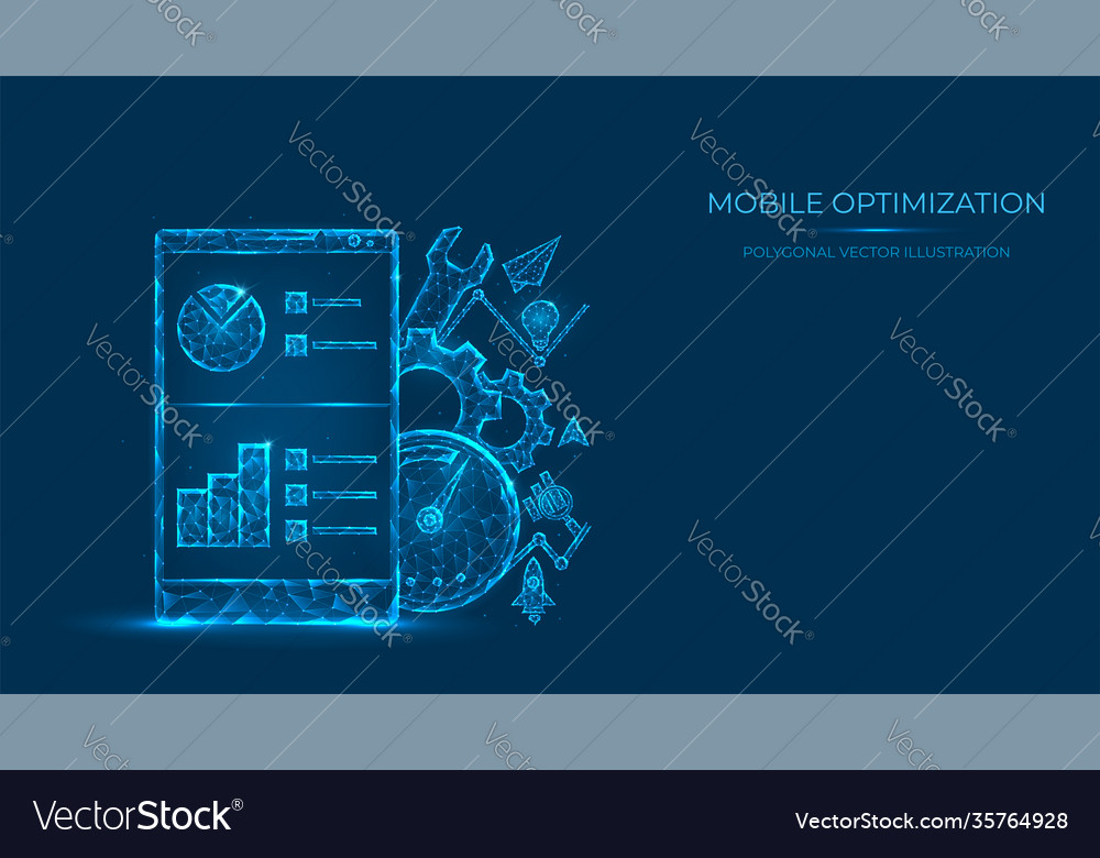 Abstract polygonal mobile optimization low vector image Abstract polygonal mobile optimization low