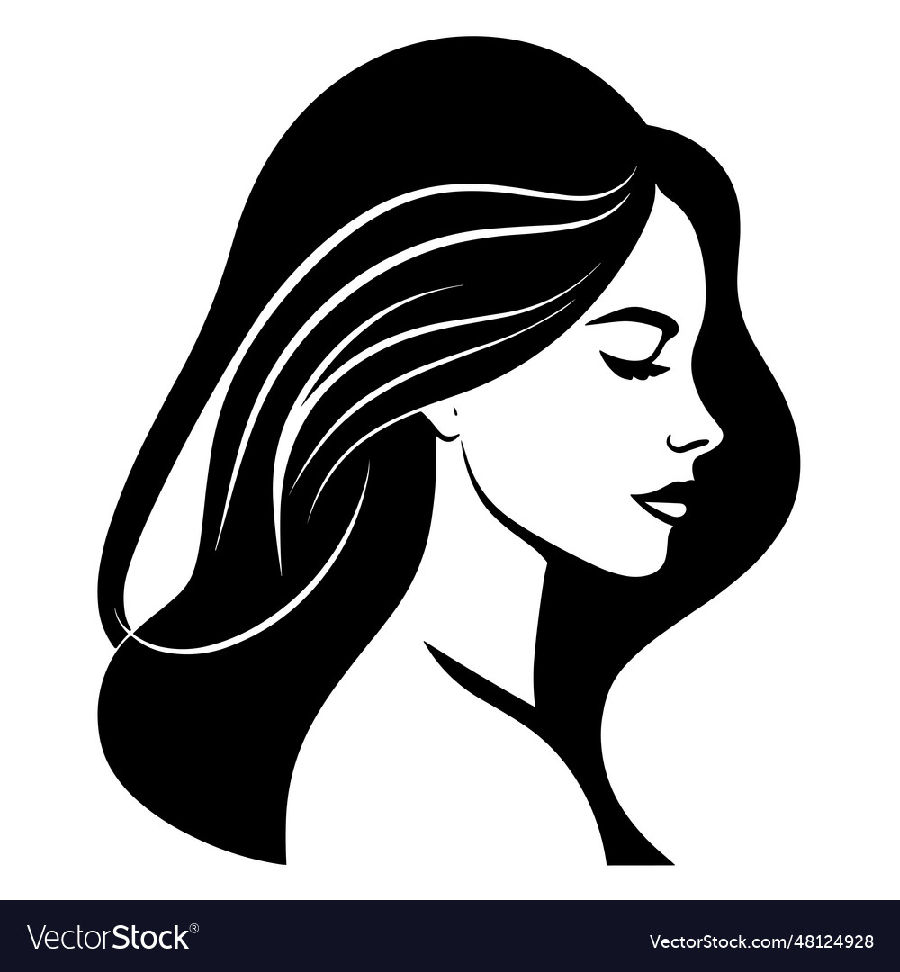 Beautiful girl silhouette Royalty Free Vector Image