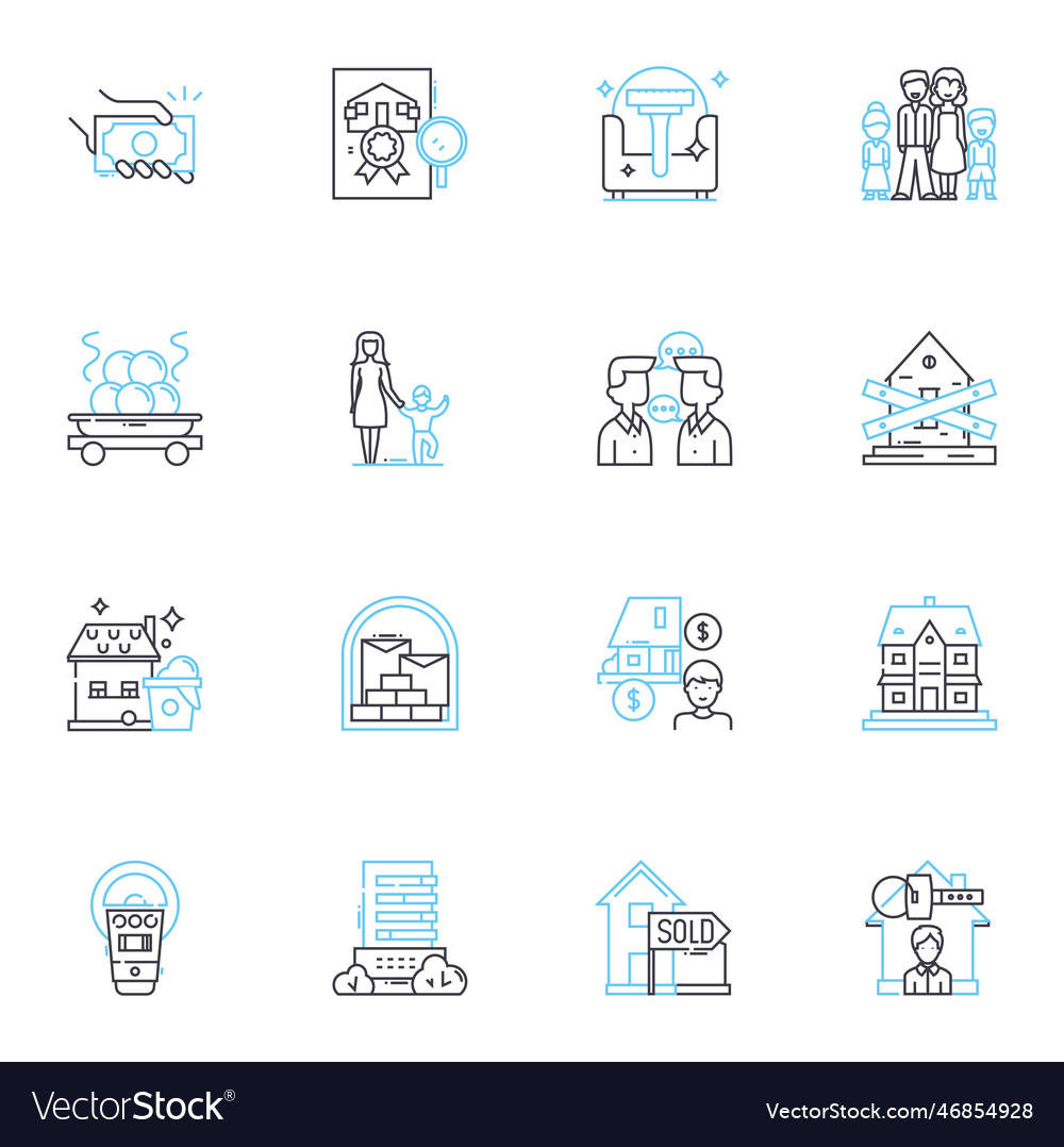Beneficiary linear icons set heir assignee