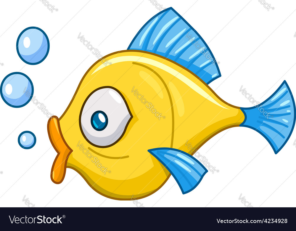 Download Fish with bubbles Royalty Free Vector Image - VectorStock