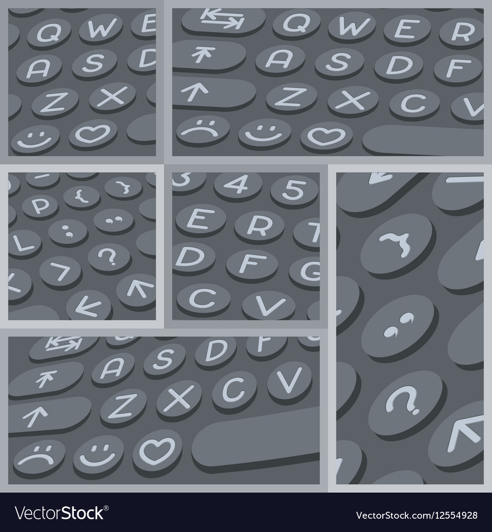 Flat modern keyboard alphabet buttons