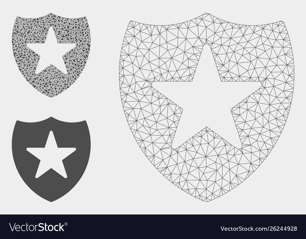 Guard shield mesh network model vector image Guard shield mesh network model