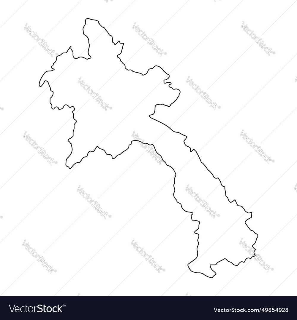 Highly detailed laos map with borders isolated Vector Image