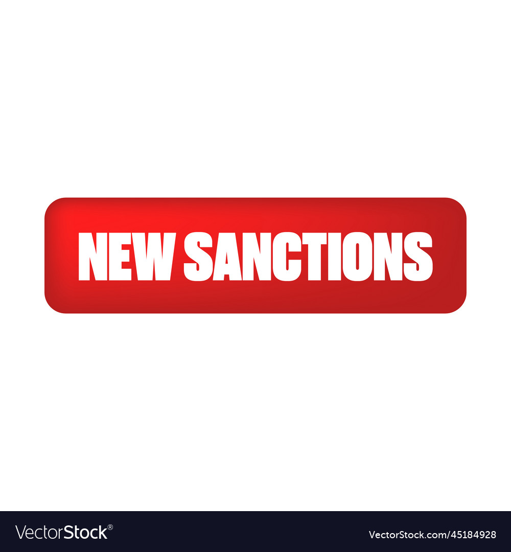 New sanctions red label and badge button stamp