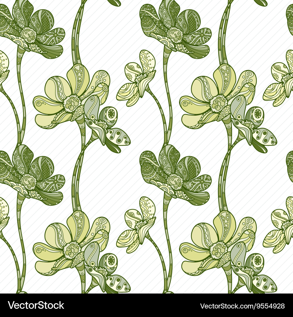 Seamless floral entangle pattern Royalty Free Vector Image