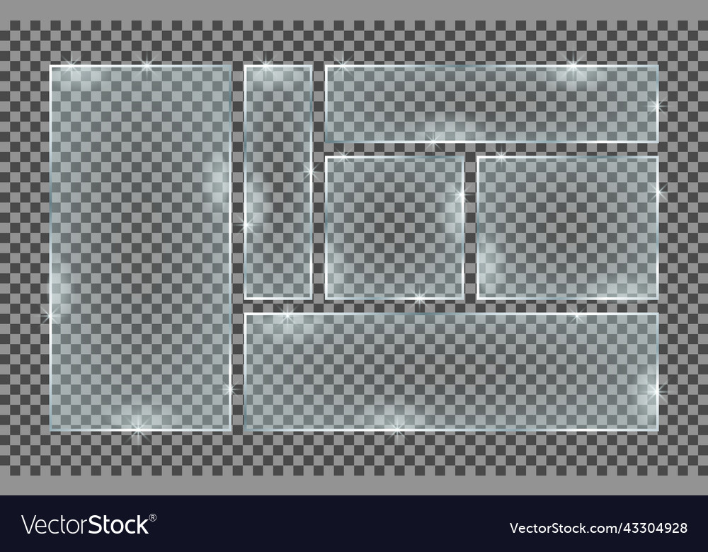 Set of glass plates isolated on a transparent Vector Image