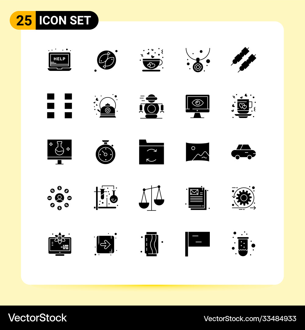 25 user interface solid glyph pack modern Vector Image
