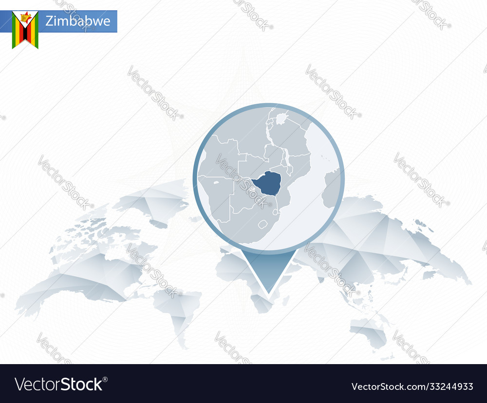 Abstract rounded world map with pinned detailed