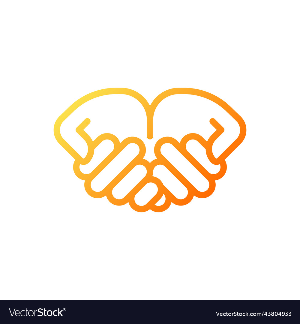 Begging hands pixel perfect gradient linear icon vector image Begging hands pixel perfect gradient linear icon