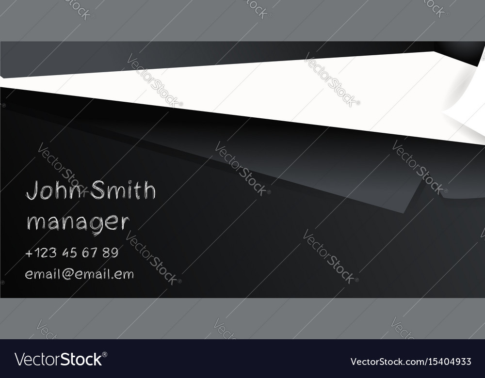 Business card template with black suit and tie