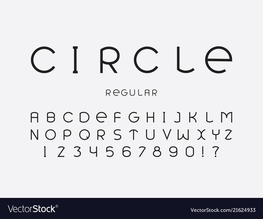 Circle Font Alphabet - Rounded Style