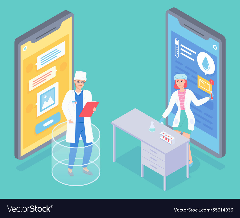 Medical application program for online consulting Vector Image
