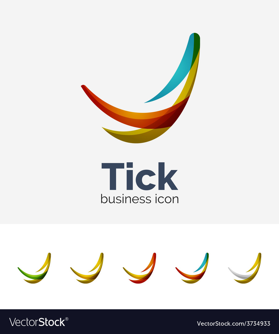 Moderne tick abstrakte Welle logo set