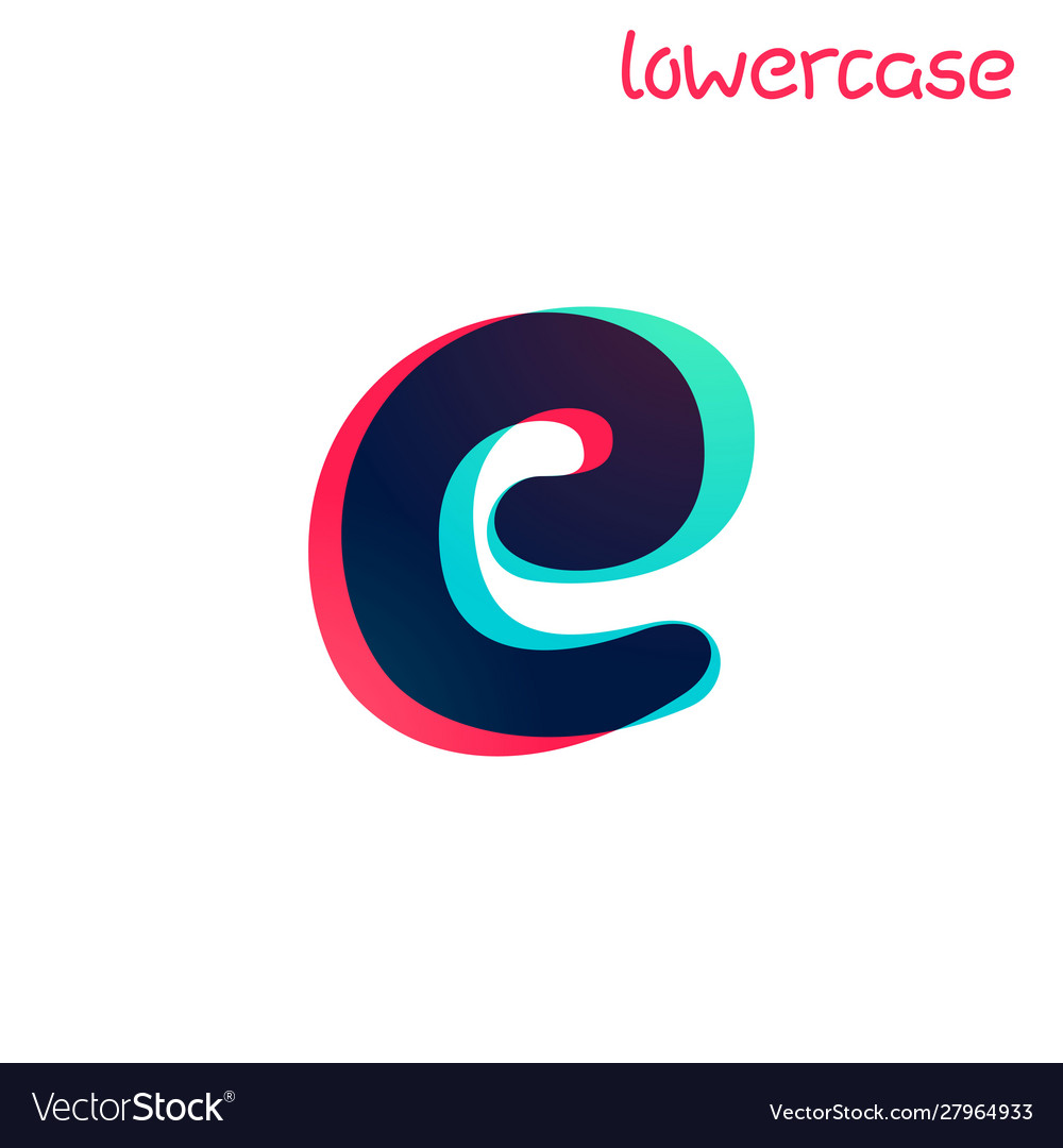 Overlapping gradient lowercase letter e logotype vector image Overlapping gradient lowercase letter e logotype