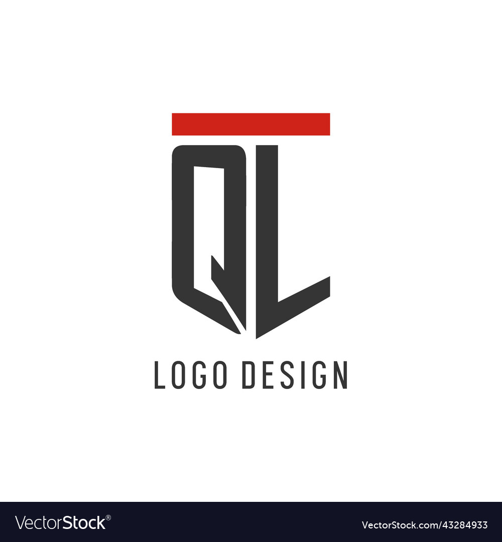 Ql initial esport logo with simple shield design