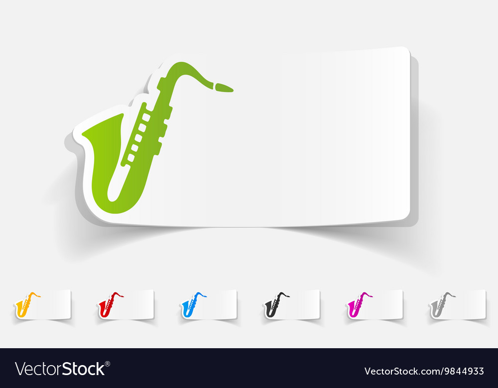 Realistic design element saxophone
