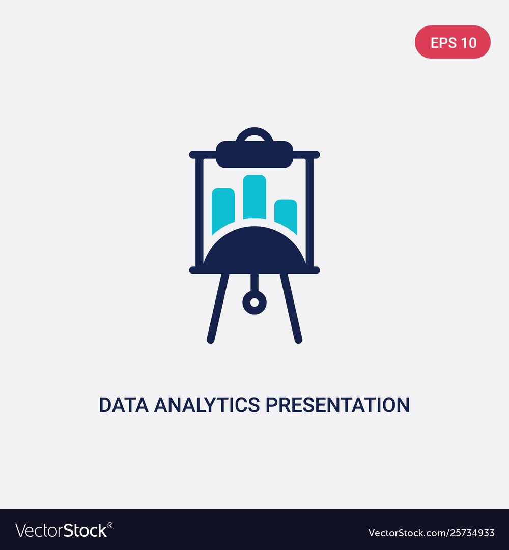 Two color data analytics presentation screen icon vector image Two color data analytics presentation screen icon