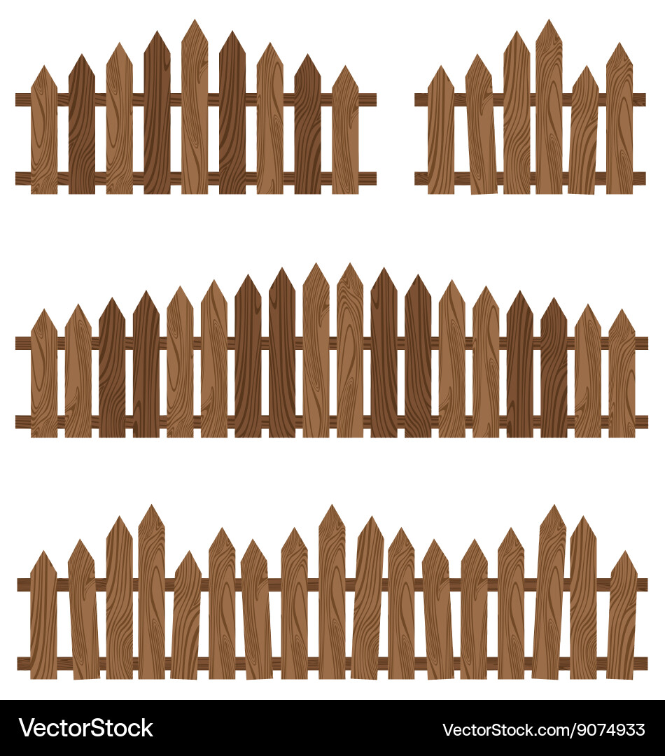 Wooden fence isolated on background Royalty Free Vector