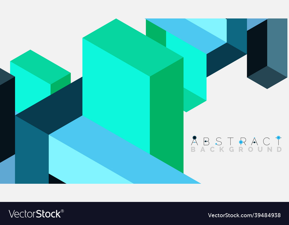Abstract background 3d cubes cubic elements vector image Abstract background 3d cubes cubic elements