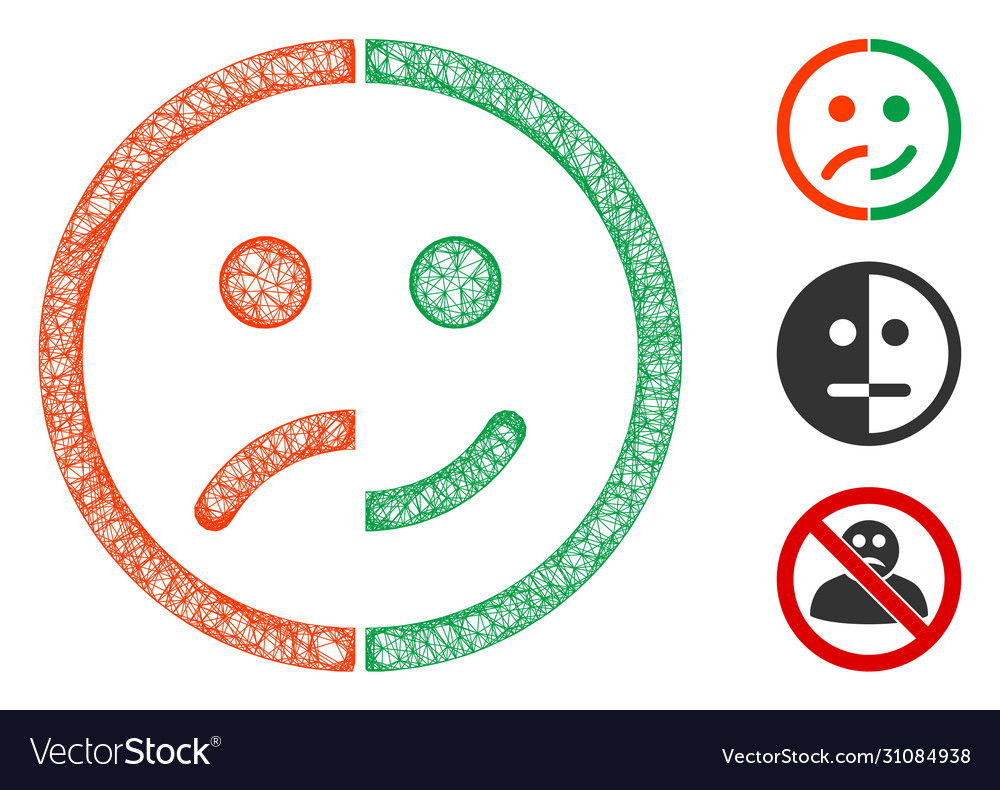 Bipolar emotion polygonal web mesh vector image Bipolar emotion polygonal web mesh
