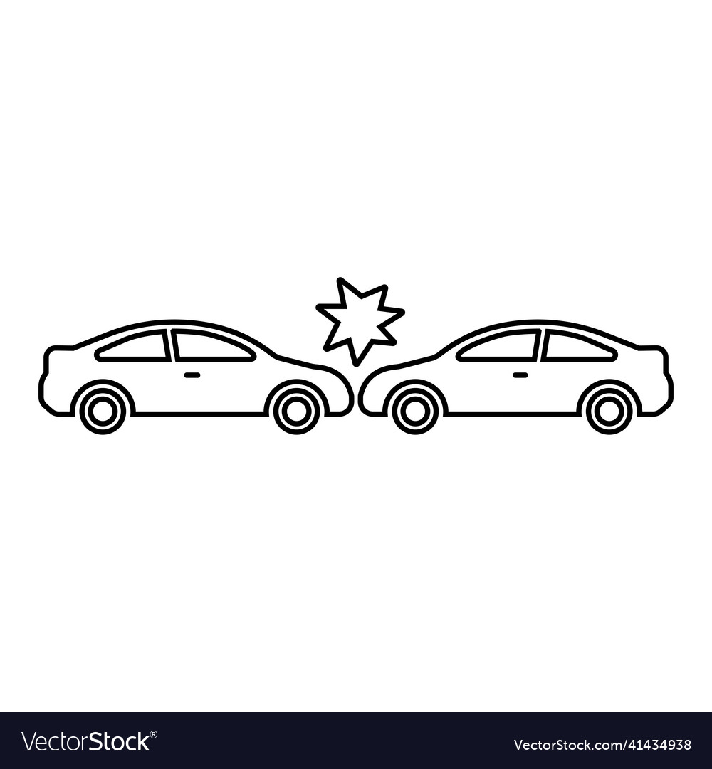 Car accident the crashes into another Royalty Free Vector