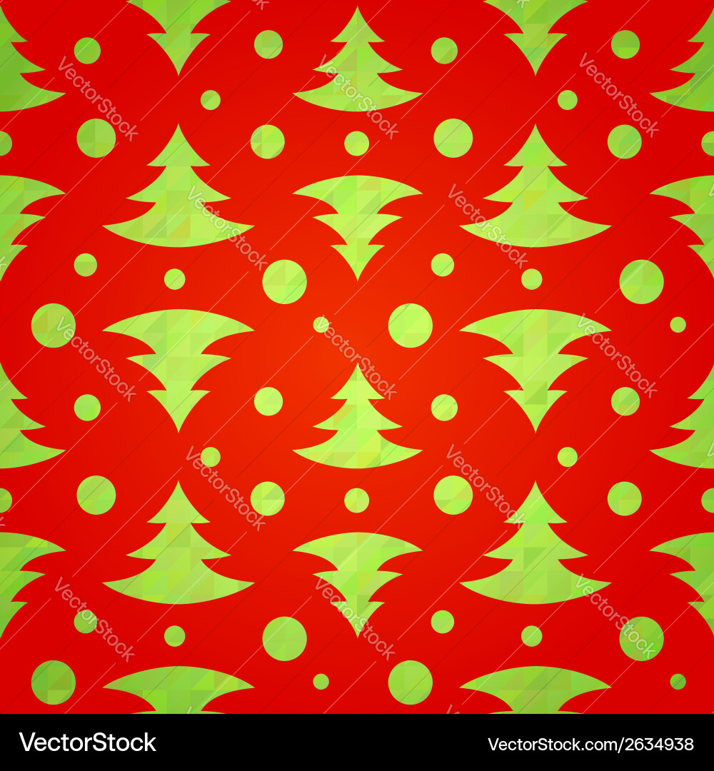 Christmas tree decorative seamless pattern Vector Image