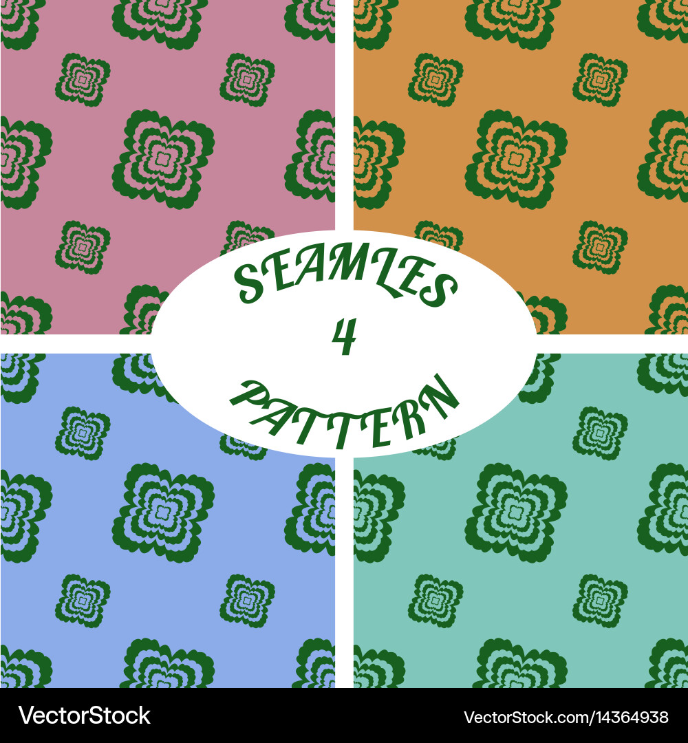 Floral pattern seamless set Royalty Free Vector Image