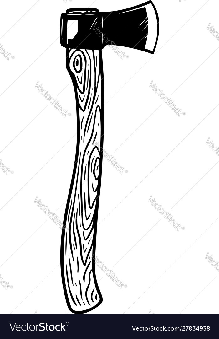 Hand drawn axe isolated on white background Vector Image