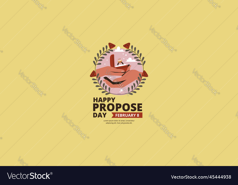 Happy propose day february flat design