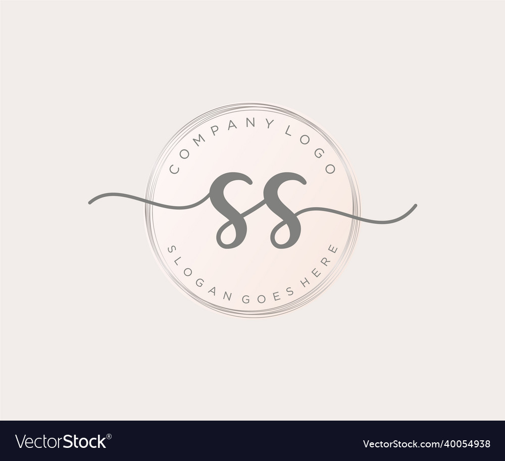 Initial Ss Feminine Logo Usable For Nature Salon Vector Image