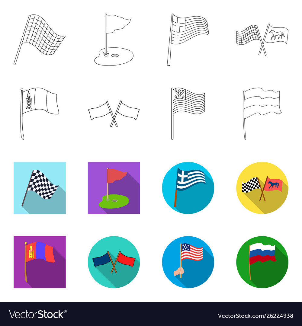 Isolated object world and flag logo collection