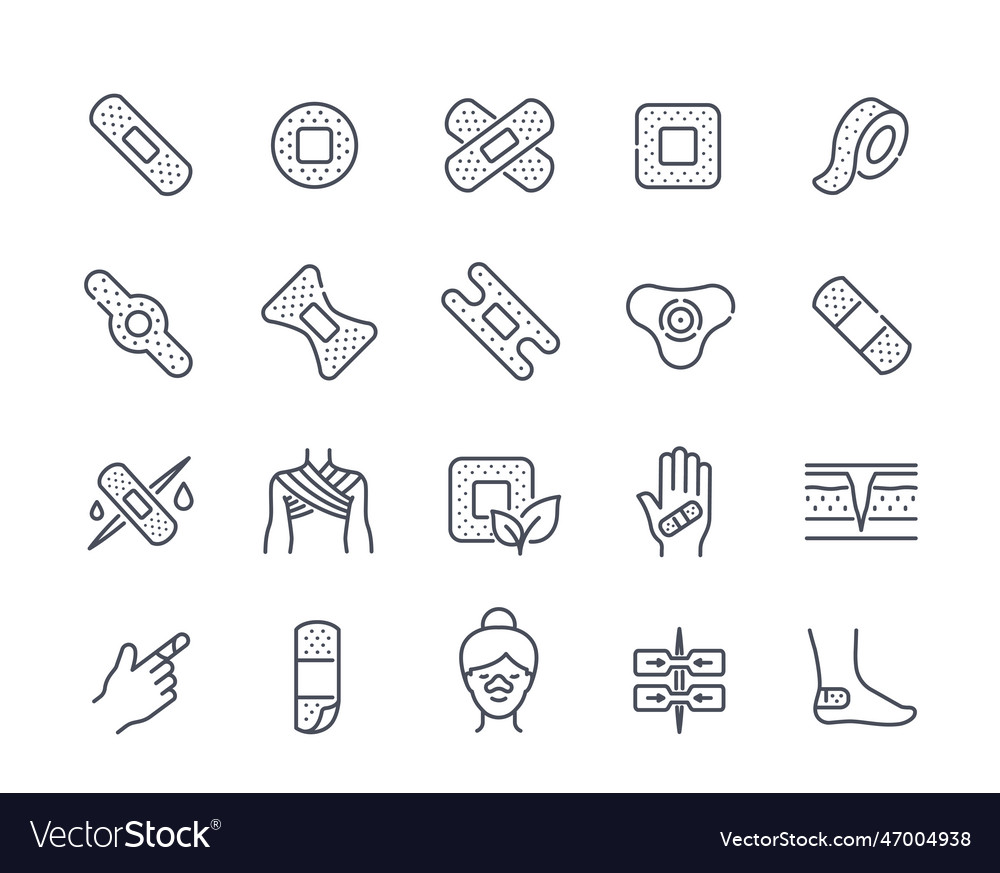 Linear patches set vector image Linear patches set