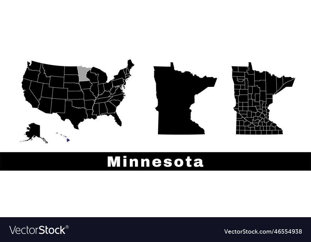 Minnesota State Map Usa Set Of Maps Royalty Free Vector Minnesota State Map Usa Set Of Maps Vector 46554938
