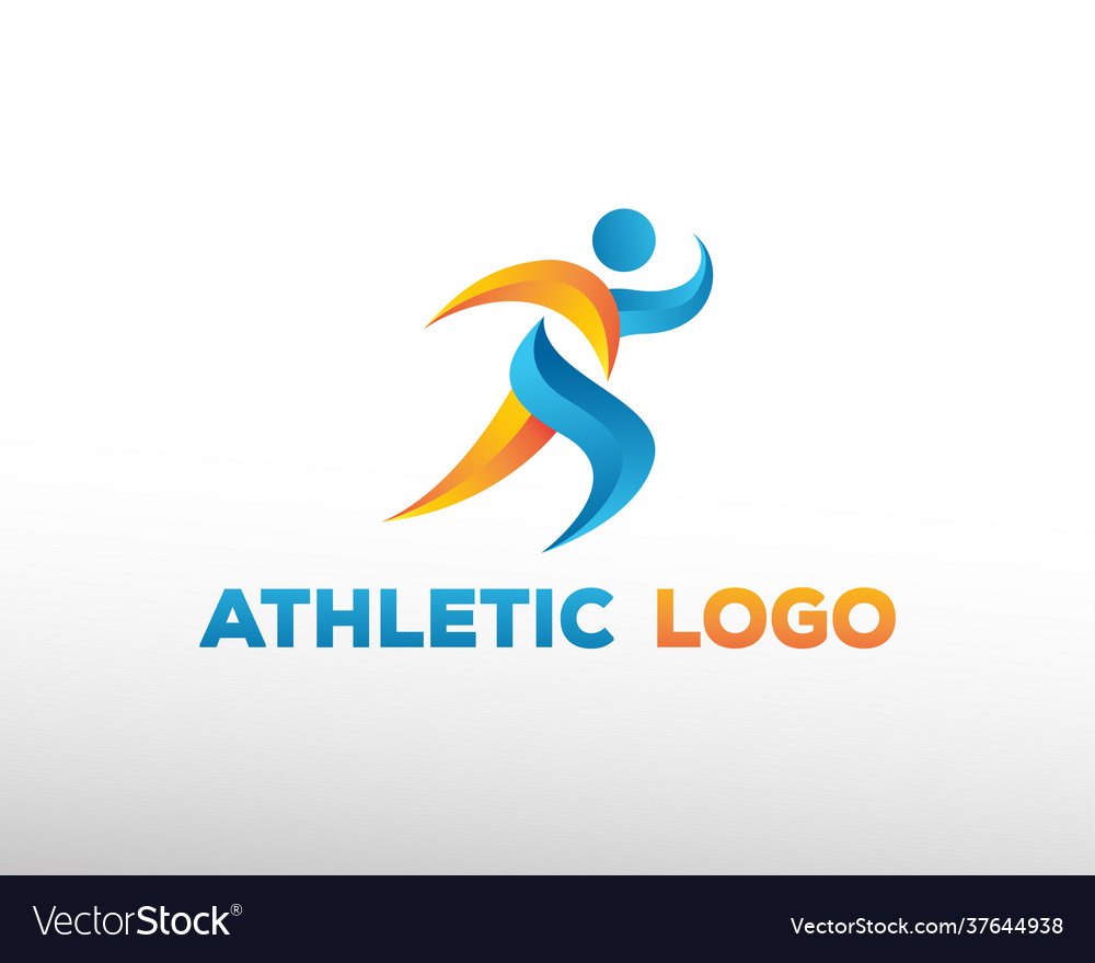 Run Logo Man Sport Athletic Royalty Free Vector Image