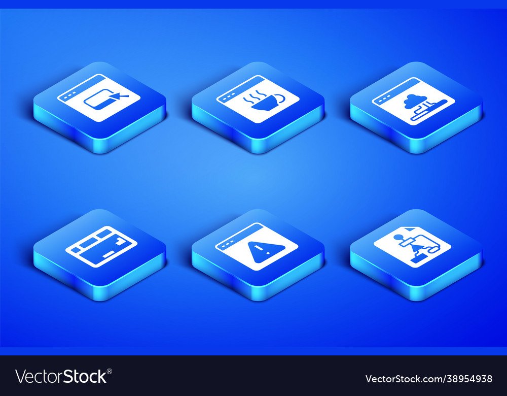 Set flowchart browser files with exclamation vector image Set flowchart browser files with exclamation