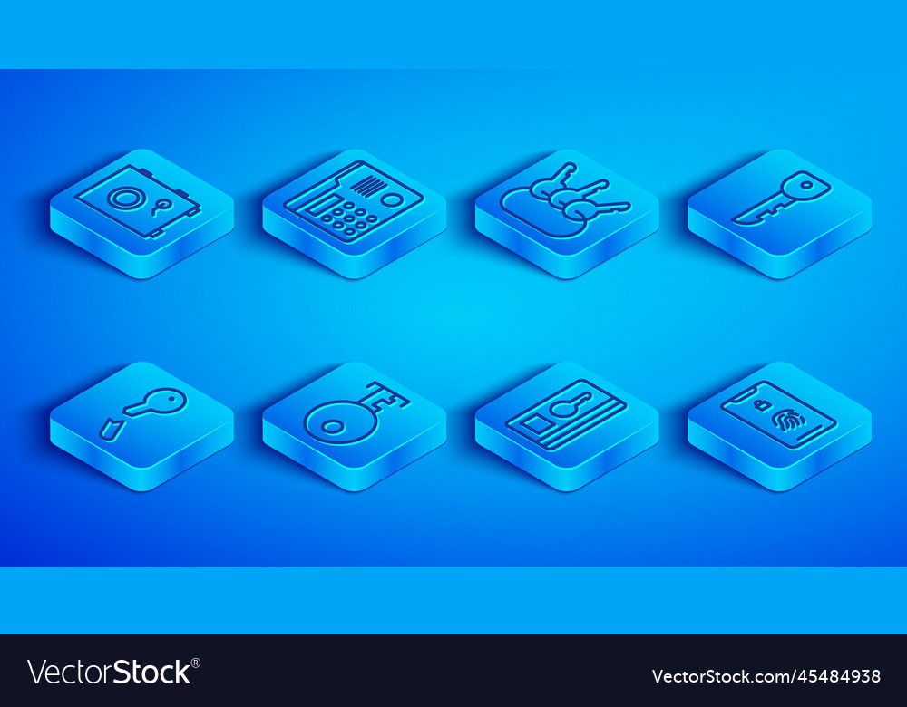 Set line safe house intercom system bunch vector image Set line safe house intercom system bunch