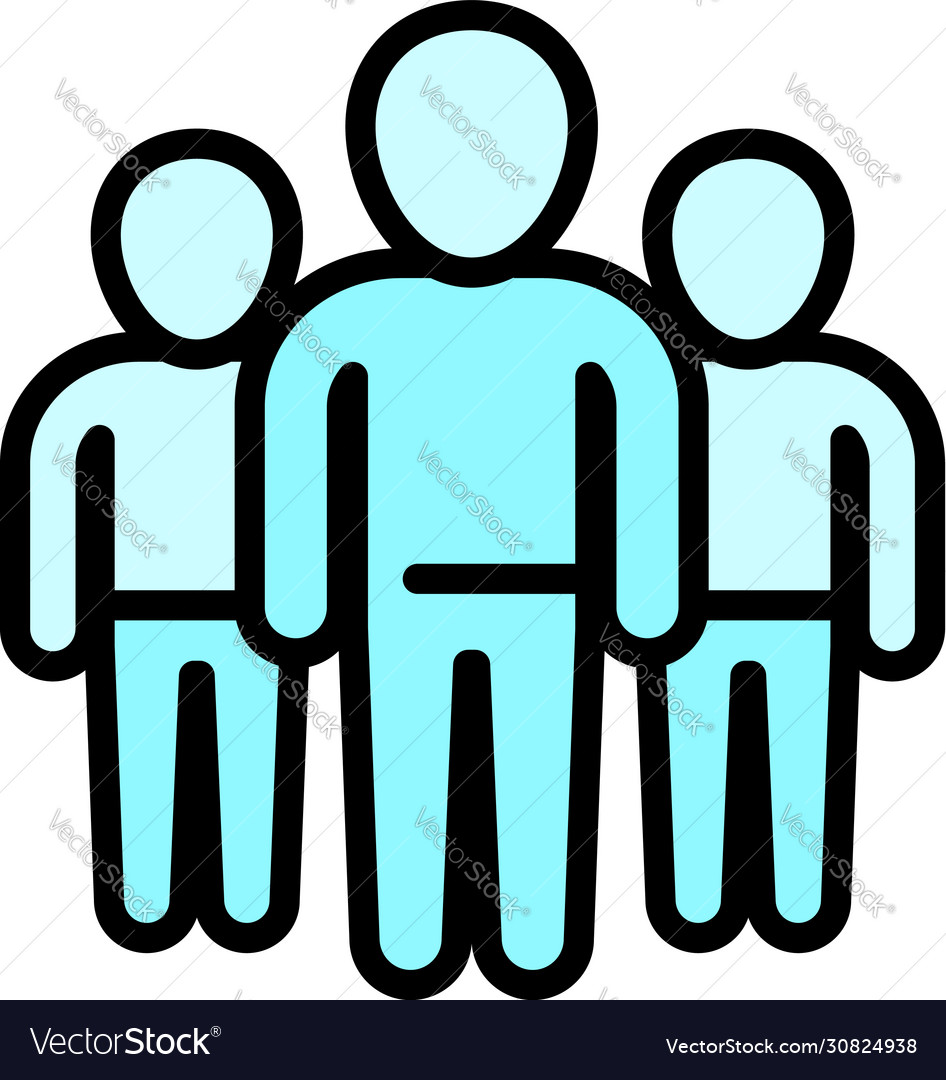 Social teamwork icon outline style Royalty Free Vector Image