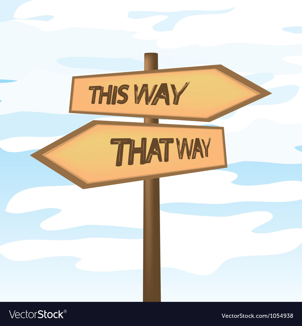 This way that way Royalty Free Vector Image VectorStock