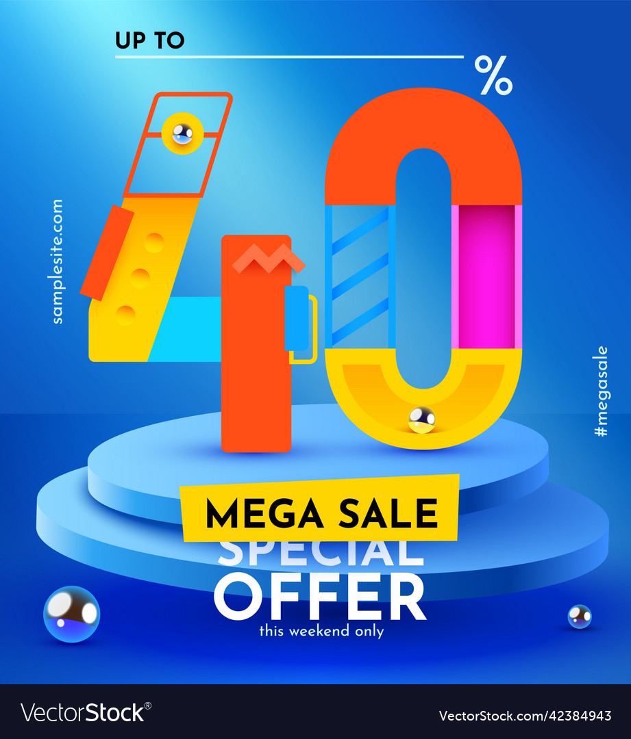 40-percent-off-discount-creative-composition-vector-image