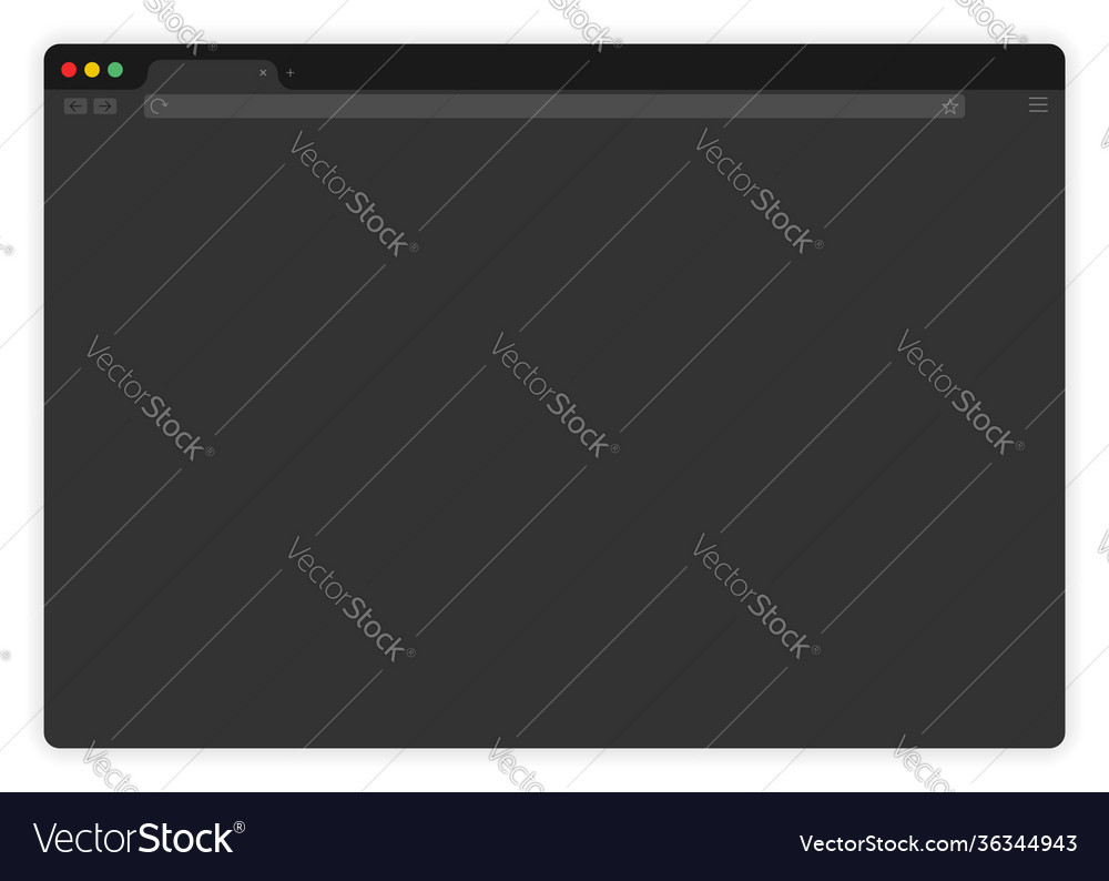 Browser window black style isolated on white vector image Browser window black style isolated on white