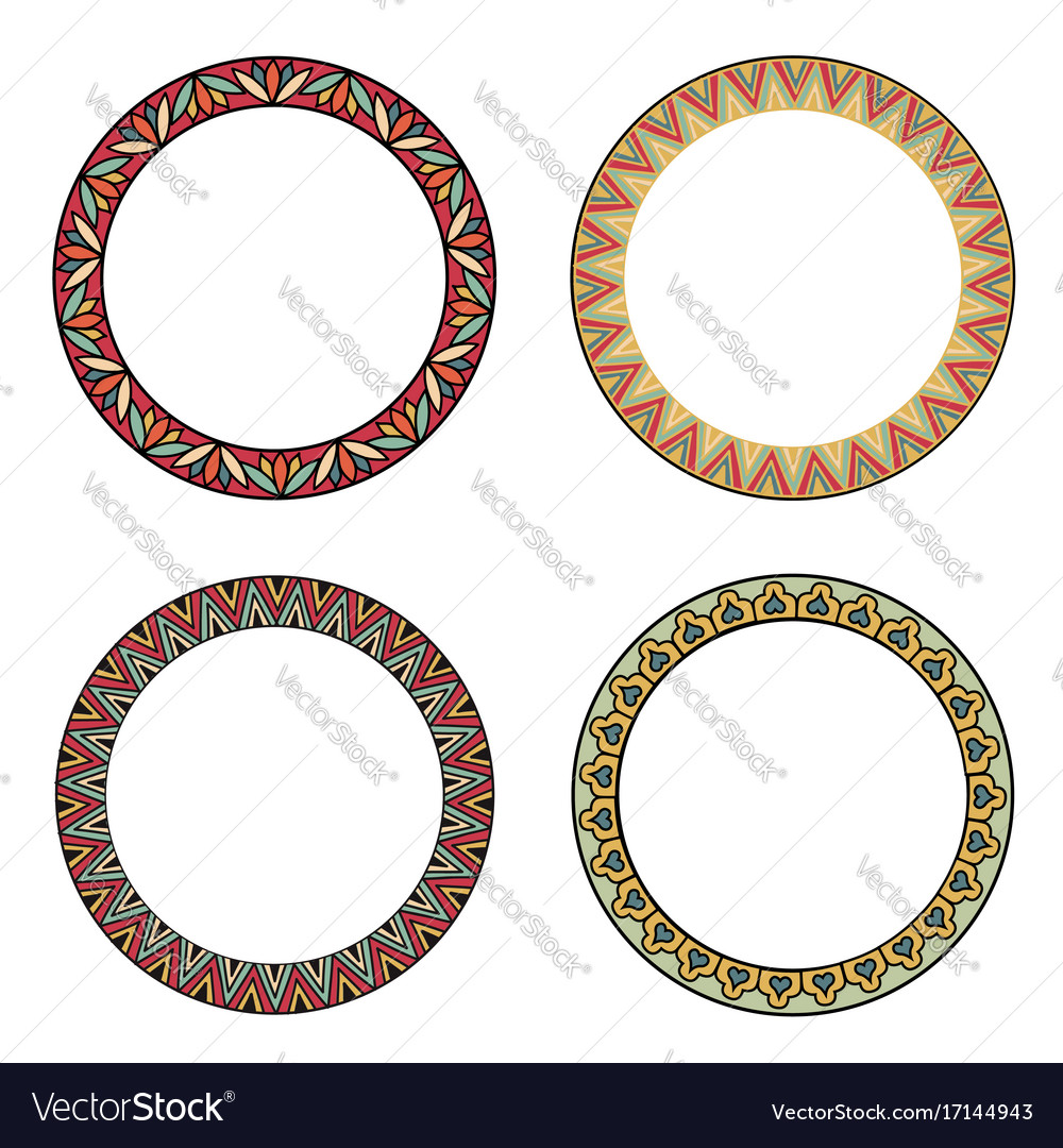 Different shape frames in doodle style retro