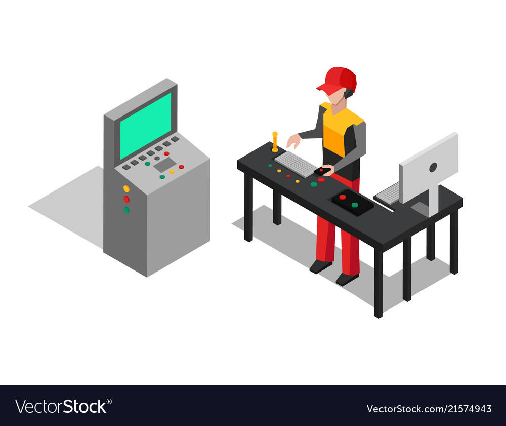 Factory Operator Controlling Production