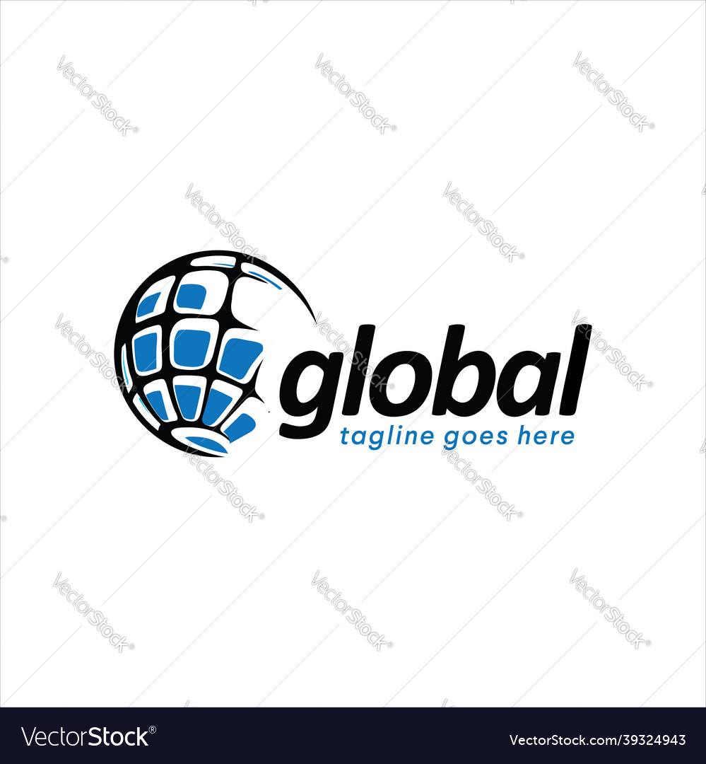 Global company business logo symbol stock Vector Image