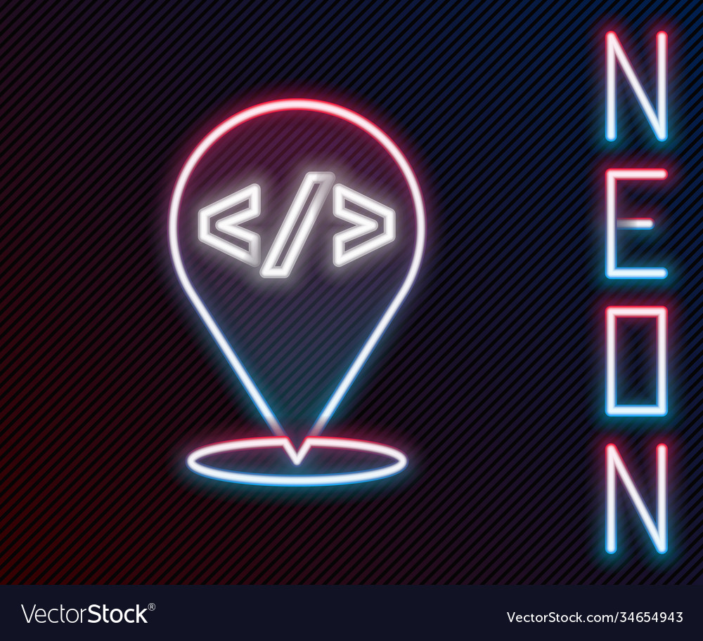 Glowing neon line web design and front end vector image Glowing neon line web design and front end