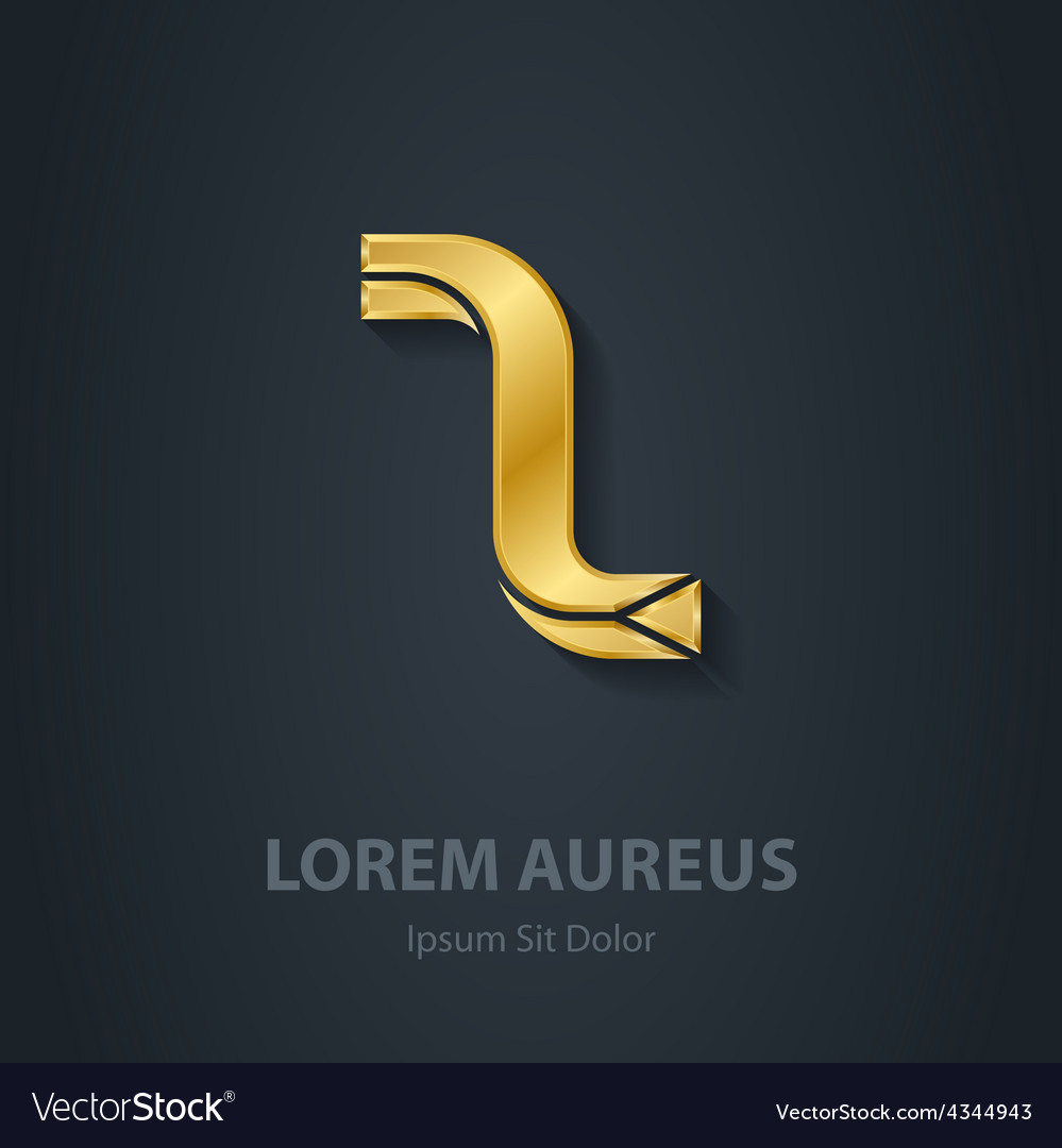 Gold letter z elegant font template for golden