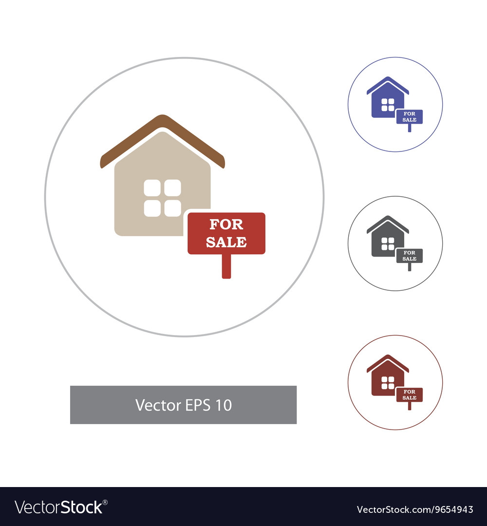 In flat style home icons Royalty Free Vector Image