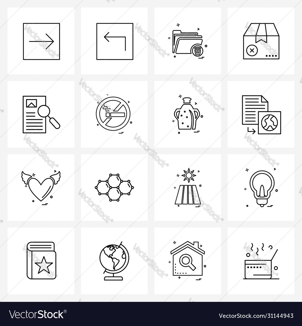 Isolated symbols set 16 simple line icons